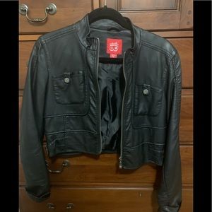 Black leather look jacket